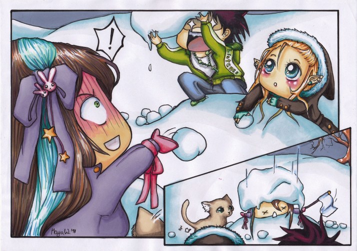 Chibi Schneeballschlacht