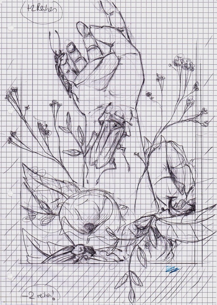 IMHand mit Käfern - Skizze