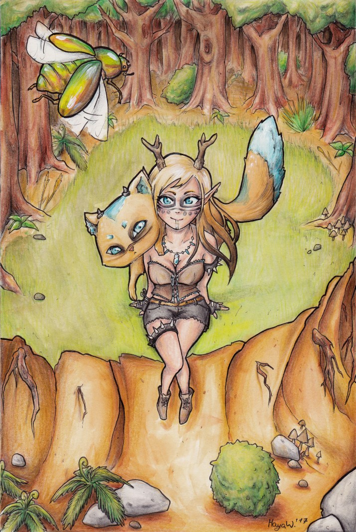 Kamizu und Nekojika im Wald