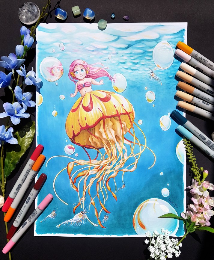 PHOTO 01 - tiny jellyfish meraid dancing with krill - Maya Wendler - Listenes 2020